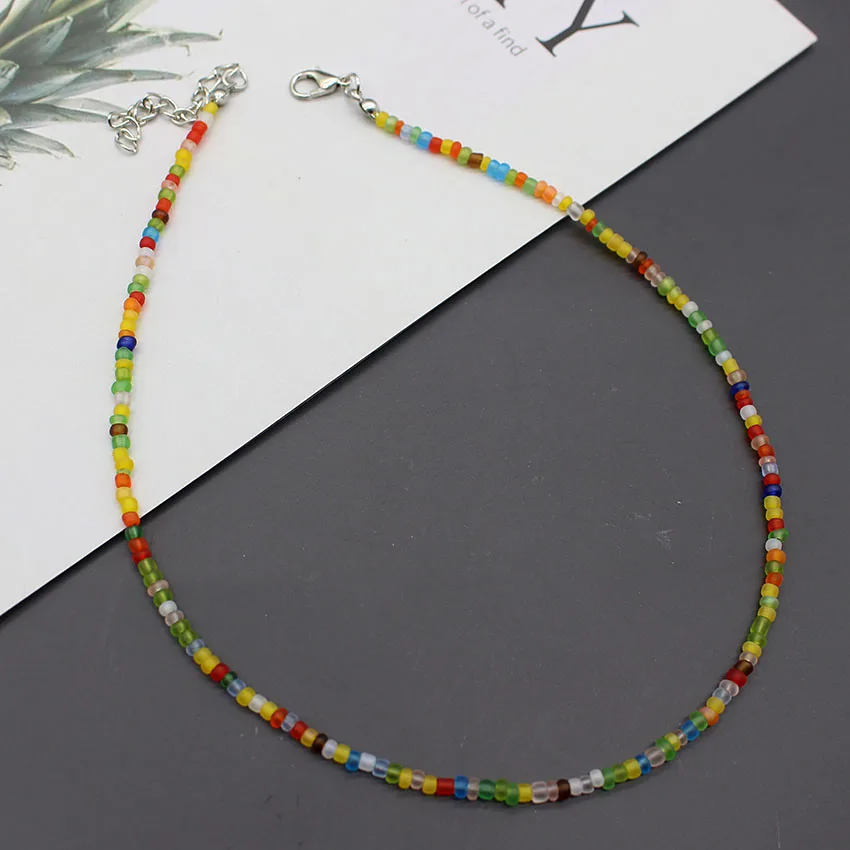 Простые бусины богемный короткий чокер цепочка с маргариткой подвеска бохо