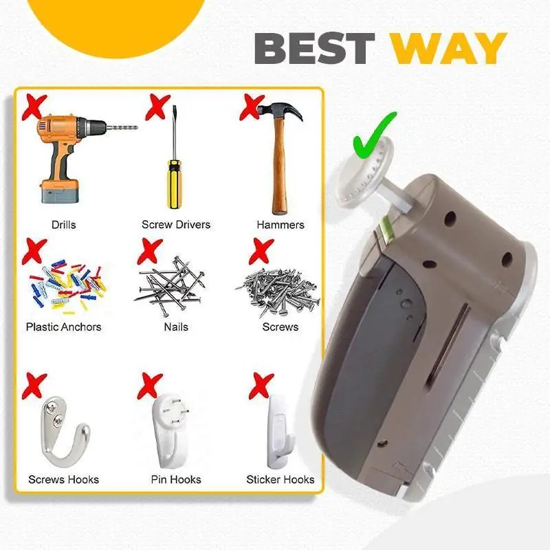 Photo Frame Stapler One Step Safe Hanging Tool Seamless Wall Nails Kit Nail Gun Labor-saving Manual Tools | Инструменты