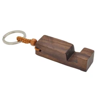 fashion wood keychain phone holder pendant stand car keyring accessories small keychains gifts