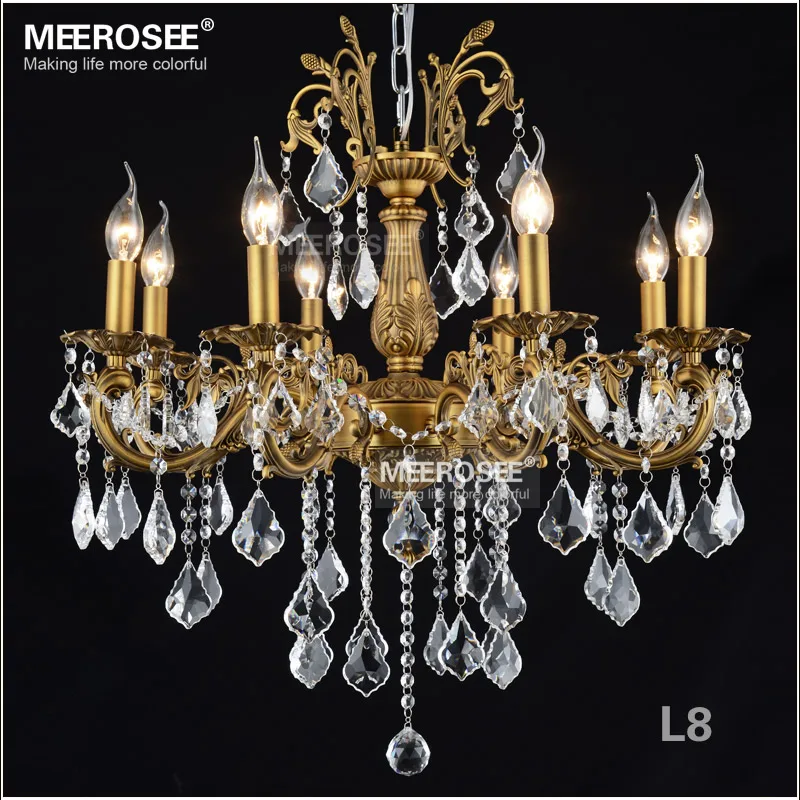 Хрустальная люстра бронзового цвета светильник с латунной отделкой серебристая