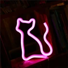 Милая мультяшная облако декоративная светодиодная неоновая Ночная лампа Настенный фон украшение для детской спальни НЛО Кошка Луна Радужный Свет ning