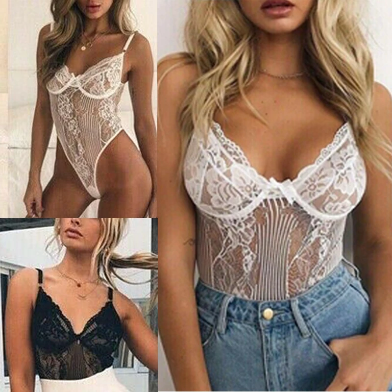 Женское сексуальное кружевное прозрачный комбинезон женское бельё ночное белье