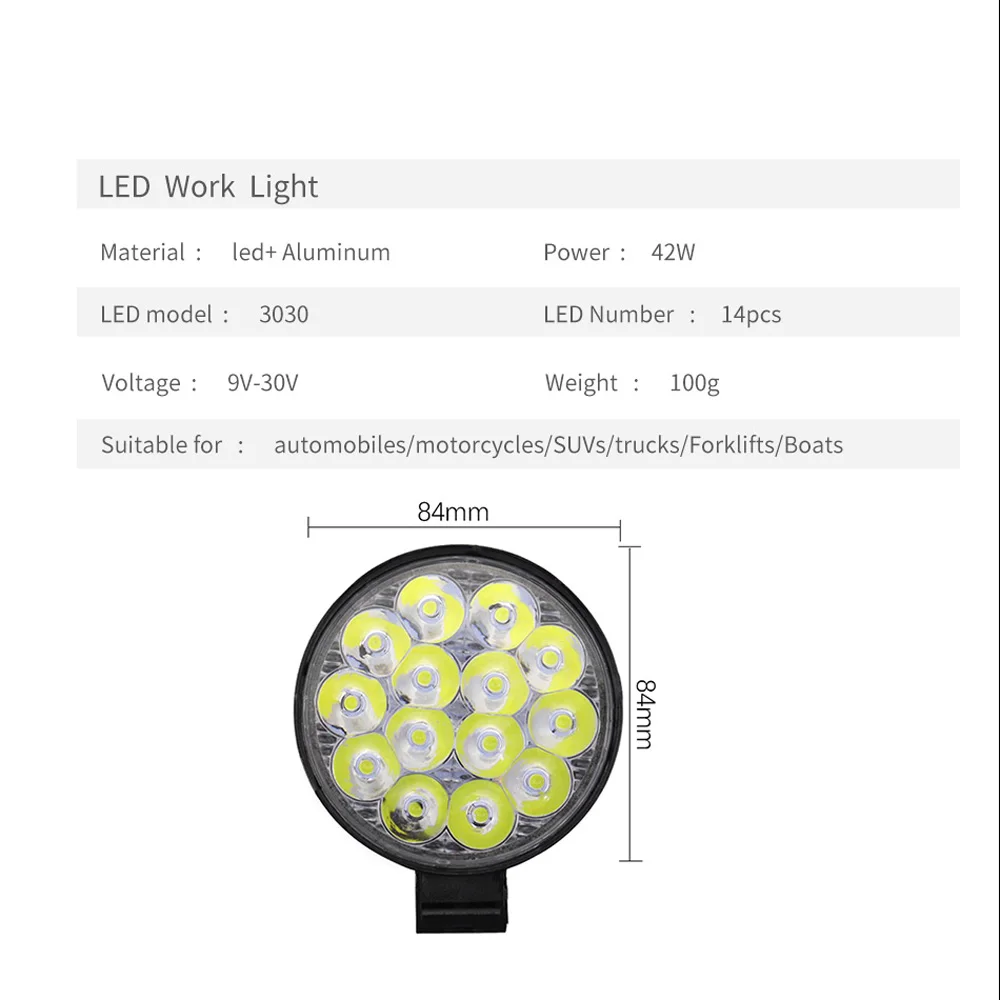 

Lamp Working lights Off-road Round Truck Vehicles 60 Driving Replacement