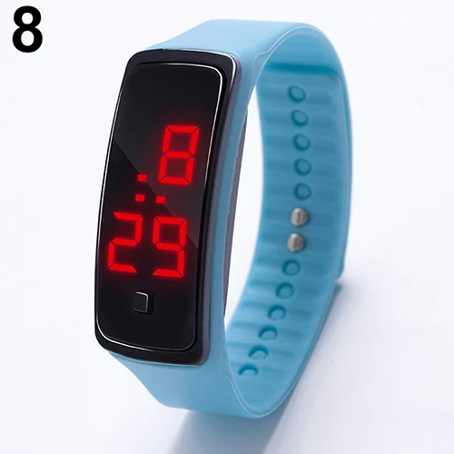 Sky Blue 23 cm Детские часы детские светодиодные цифровые спортивные часы для мальчиков и девочек мужские и женские Электронные Силиконовые наручные часы с браслетом - Цвет: Sky Blue 23 cm