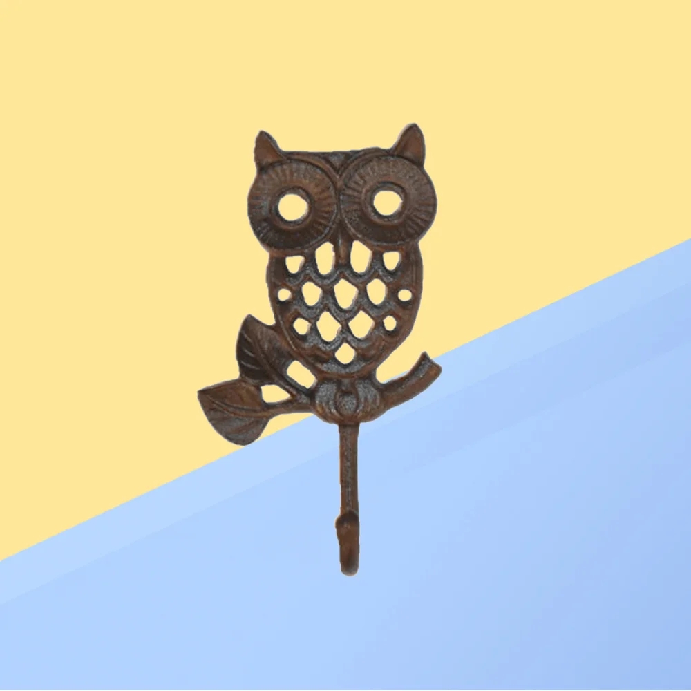 

European Retro Door Back Hook Cast Iron Owl Shape Design Wall Hook Classic Coat Hook Towel Hanger (Thin)