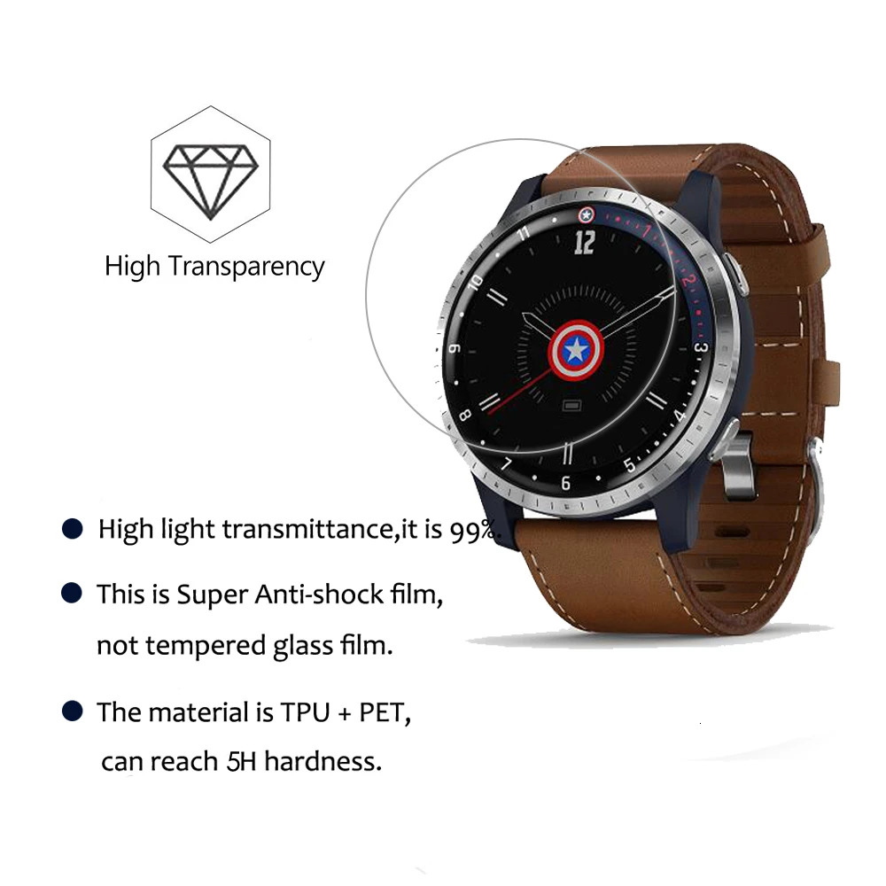 3 упаковки для смарт часов Garmin Legacy Hero Series GPS протектор экрана Первый мститель и