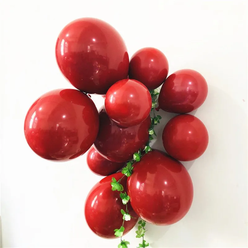 1 шт. 18 дюймов красные латексные шары двойной слой гранат красный толстый круглый