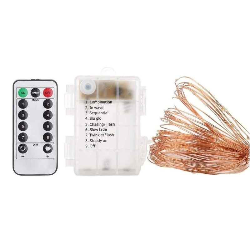 

T8NA LED Parasol String Lights Outdoor Patio Umbrella Lights with Remote Control Waterproof for Camping and Backyard Holidays