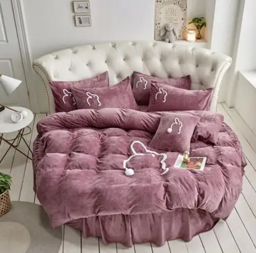 4 шт. круглая простыня наволочка пододеяльник набор с кисточками край