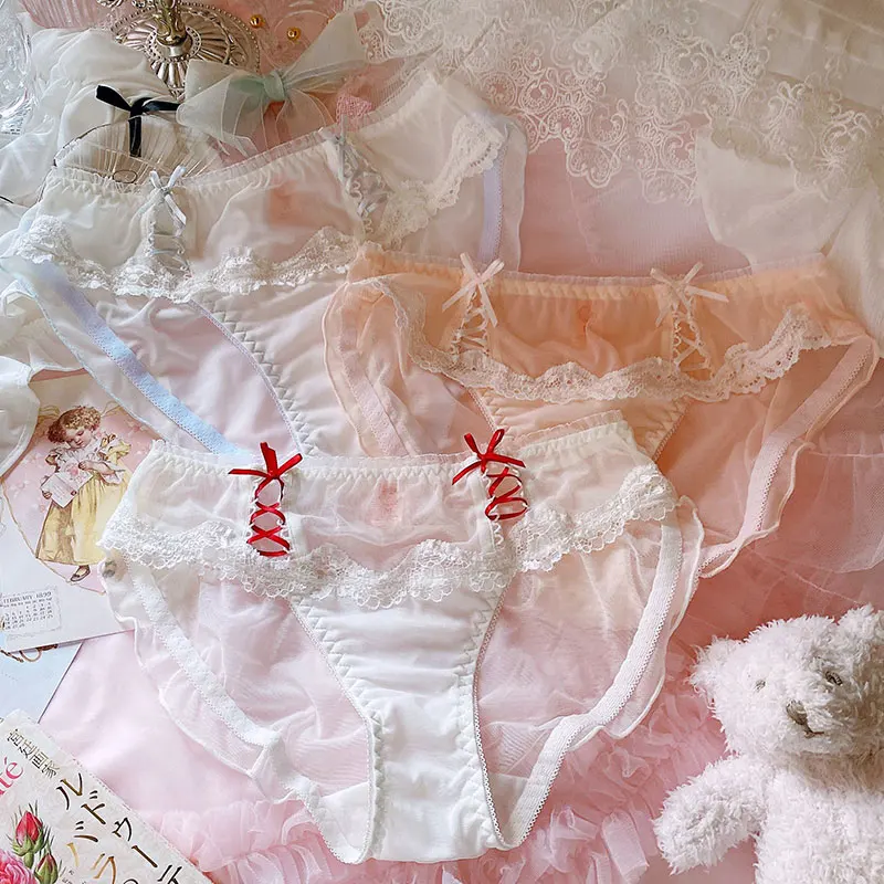Японские белые розовые трусики кролики нижнее белье Для женщин стринги милое в