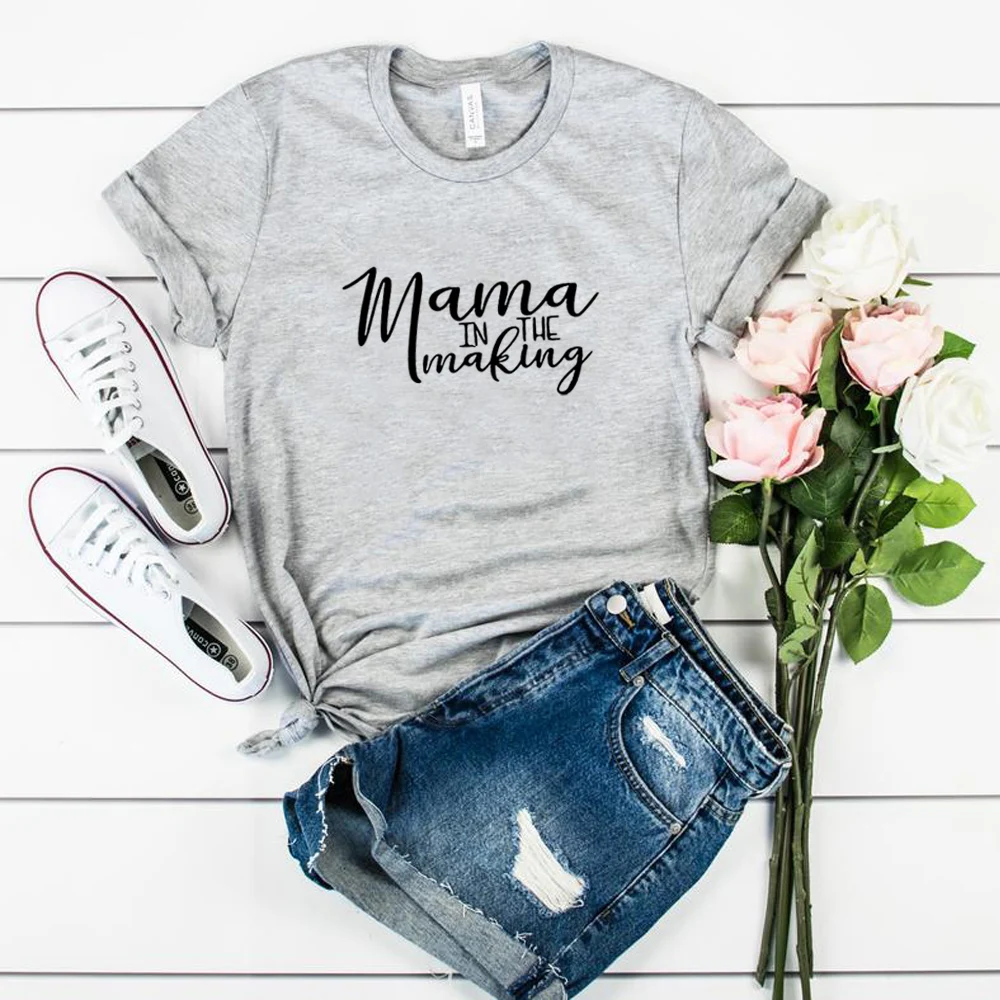I Love Mama в котором он берет рубашка объявление беременности футболка смешные