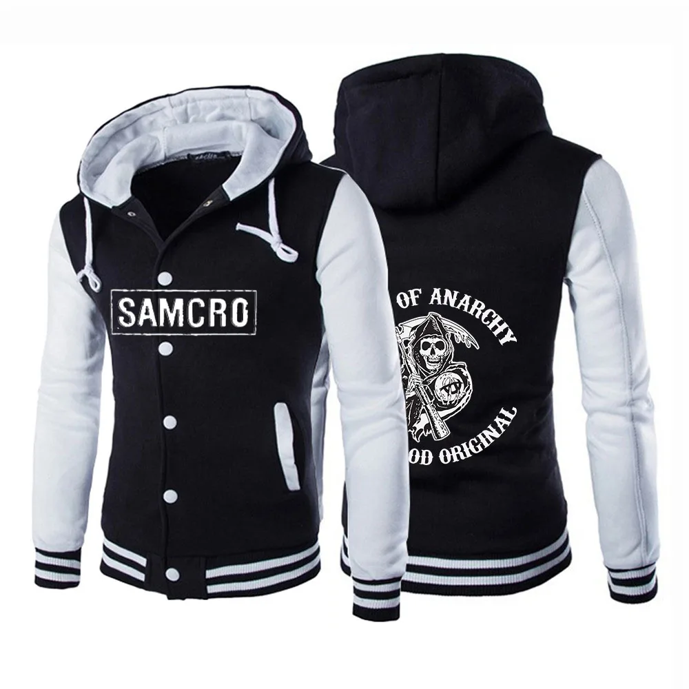 

5 Color Men's Sons Of Anarchy Print SOA Harajuku Jackets Sports College Male Cotton Hoodies Man's SAMCRO Coats Warm Sweatshirts