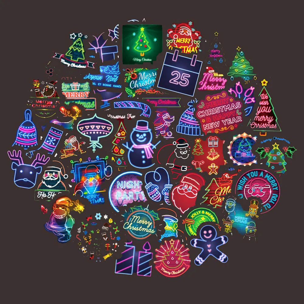 Дети 50 шт красочные рождественские наклейки ПВХ мультфильм снеговик