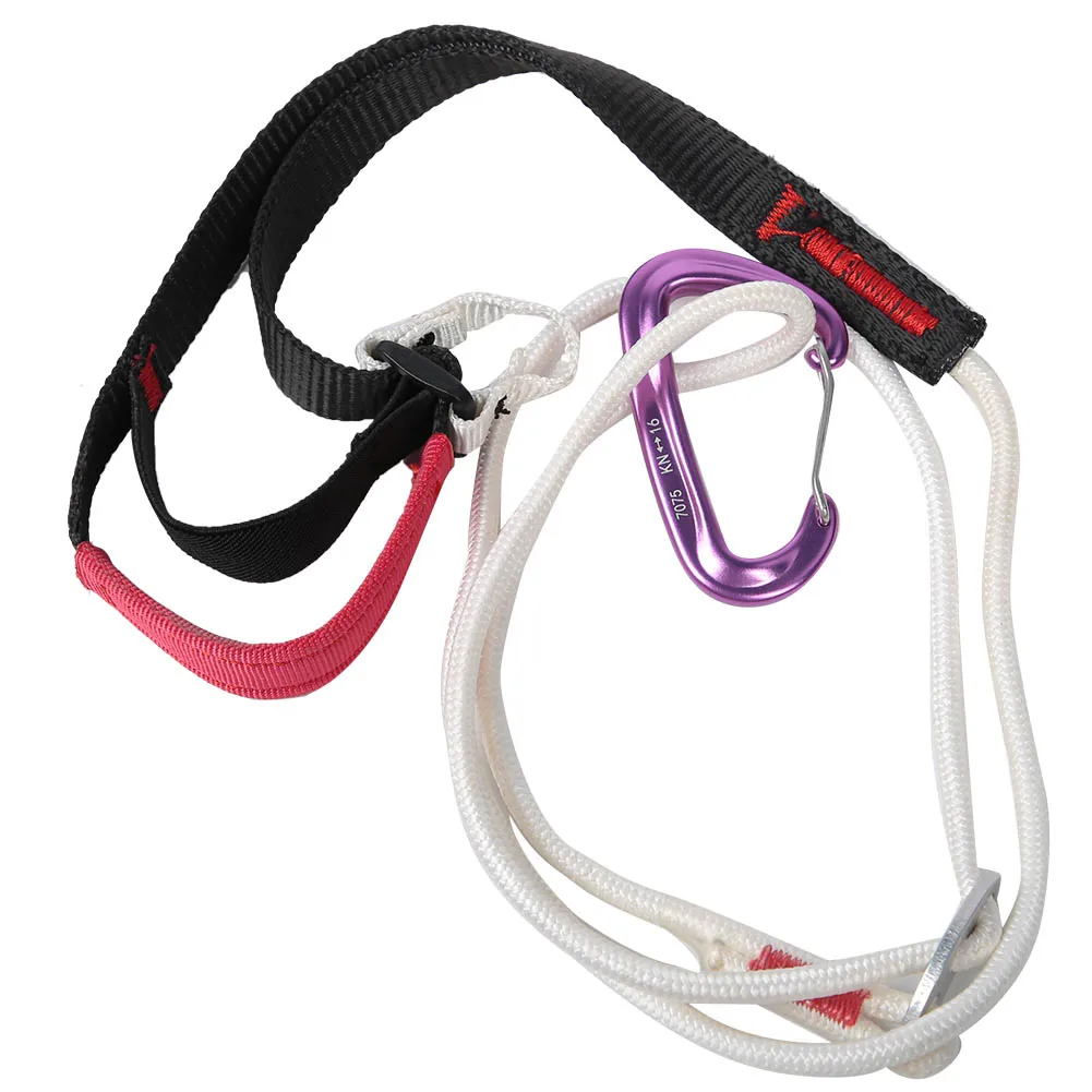 

Adjustable Safe Rising Device Foot Pedal Belt Climbing Ascender Equipment with Purple Carabiner