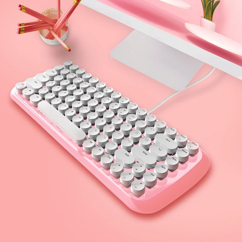 Проводная Механическая клавиатура Mofii Candy M с USB подсветкой симпатичная Ретро