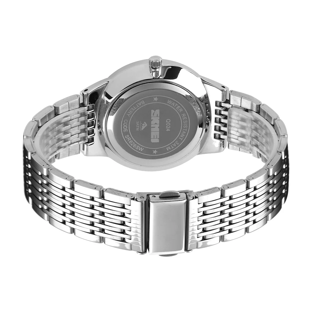 

SKMEI Simple Fashion Quartz Watch For Women Luxurious Stainless Steel Band Hour Lady Waterproof Lady Quartz Watch Date Ladies