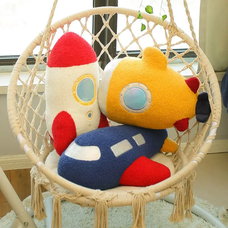 

55cm Cute Soft Airplane Submarine Rocket Plush Toys Stuffed Office Nap Bed Sleep Pillow Gift Doll For Kids Christmas Birthday
