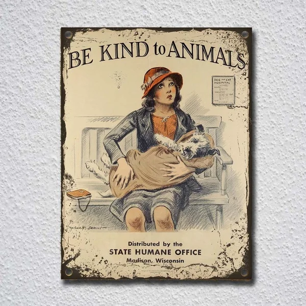 

Винтажная Жестяная Табличка в стиле ретро с изображением животных, девушки, собаки, металлический плакат, металлический декор, металлическ...
