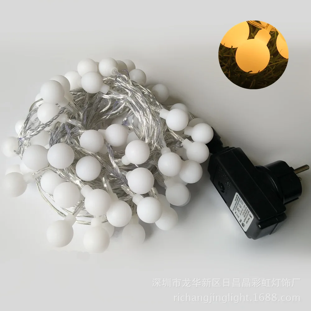 

100 LED Globe Ball Outdoor Indoor Led String Light Safety DC31V transformer US Plug EU plug,colorful Warm White IP44 Waterproof