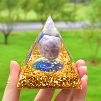 large irregular rwa amethyst orgonite pyramid wicca energy for protection meditation high quality durable