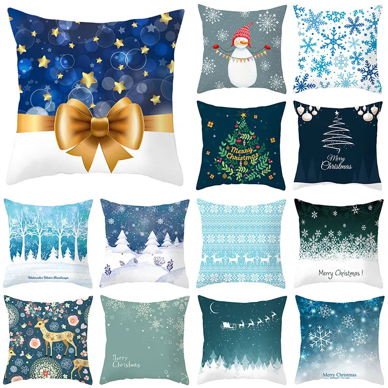 

Peach Skin Pillowcase Printed Printed Pillowcase Christmas Style Pillowcase Cushion Cover Household Items