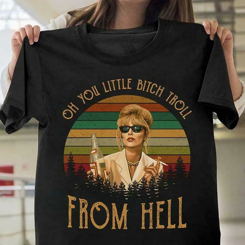 Пэтси Стоун Oh You Little Bitch Troll of Hell футболка Черная Хлопковая мужская S 5XL хлопковая