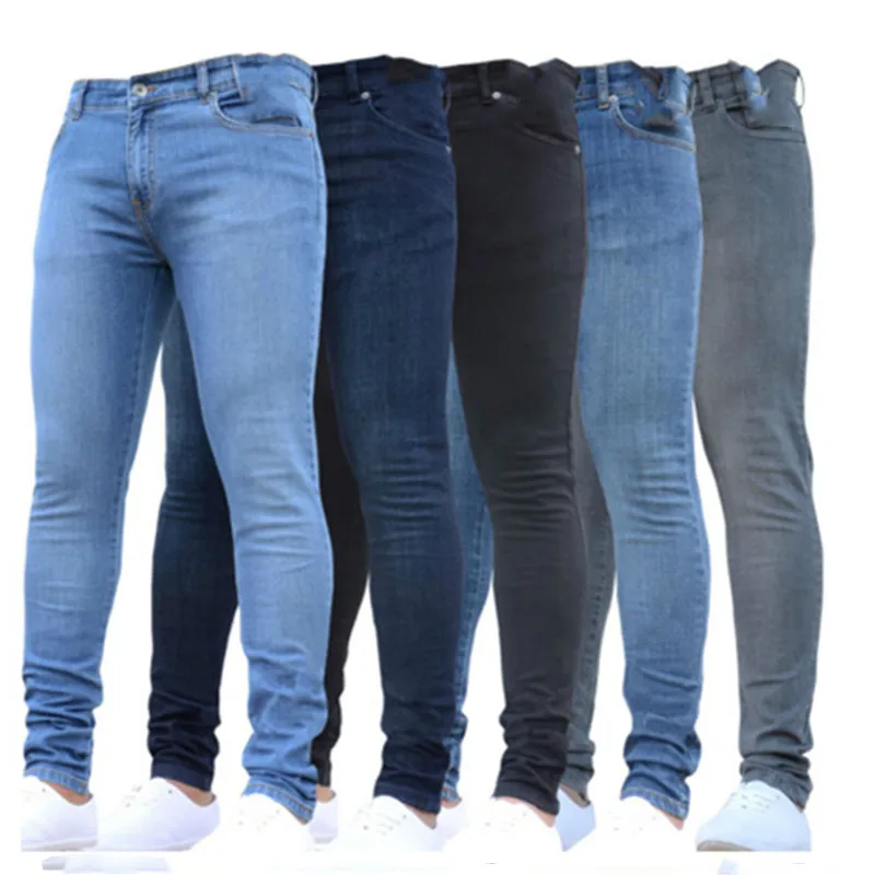 2019 горячие новые мужские узкие брюки Модные повседневные облегающие прямые