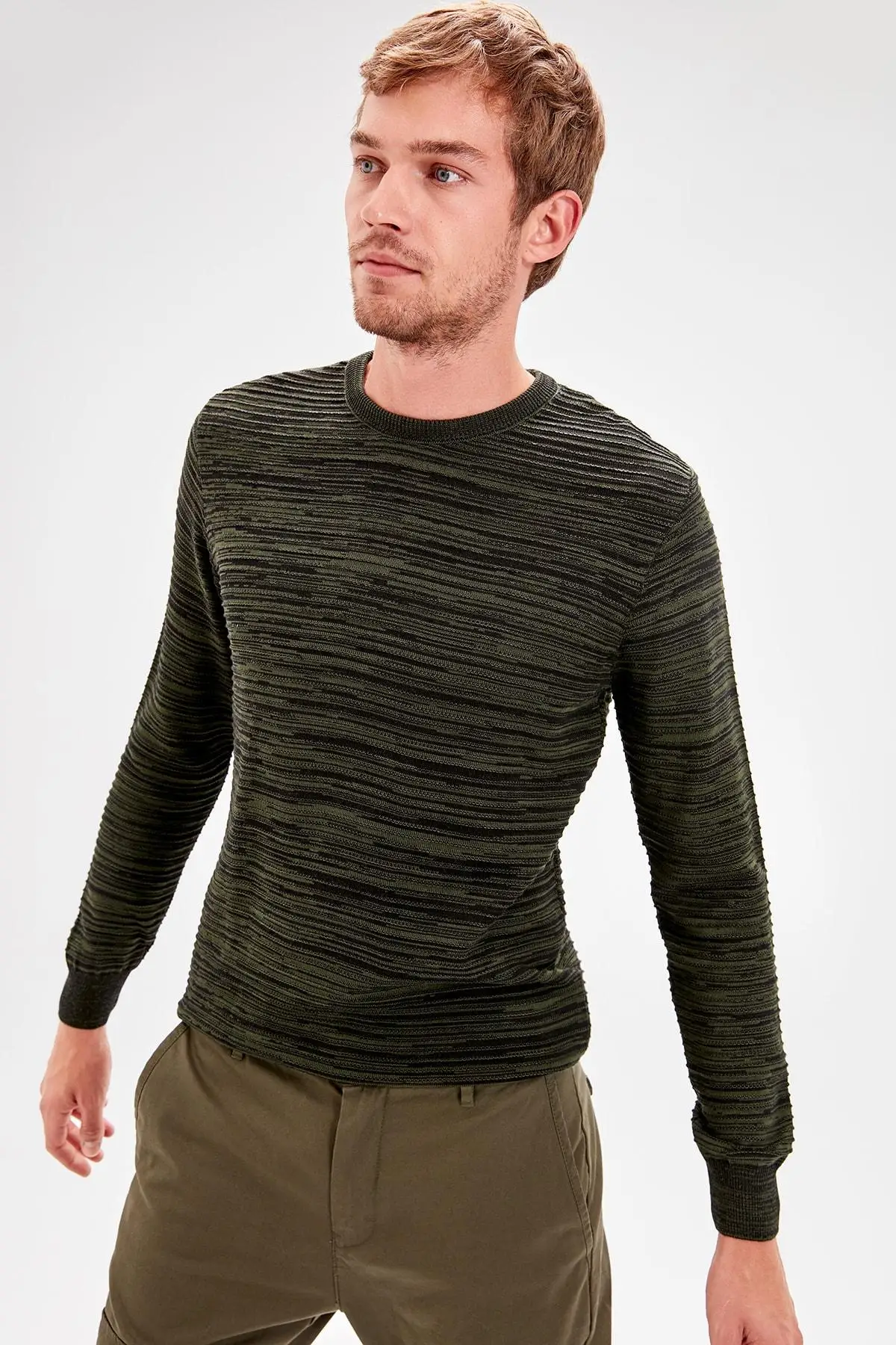 Trendyol мужской свитер цвета хаки TMNAW20LS0008| |
