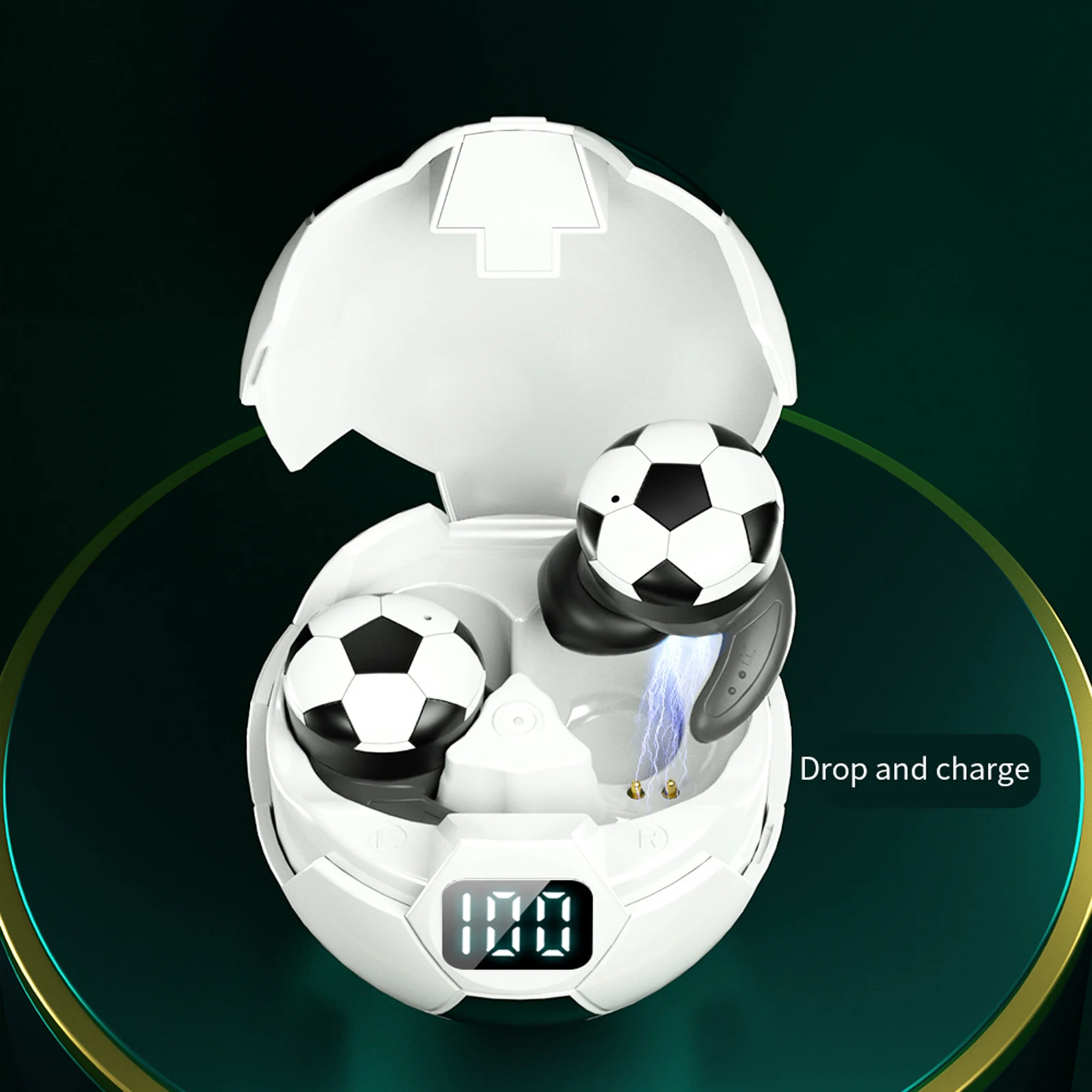 

AQ009 Football Wireless Earbuds Bluetooth Headphones Earphones in-Ear Headset,Stereo Sound Earbuds with Built-in Mic