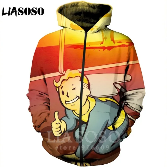 

Забавный 3D принт luiaseo, унисекс, аниме, Fallout 4, хип-хоп, игра, толстовка с длинным рукавом, Harajuku, толстовки на молнии, рок, толстовка