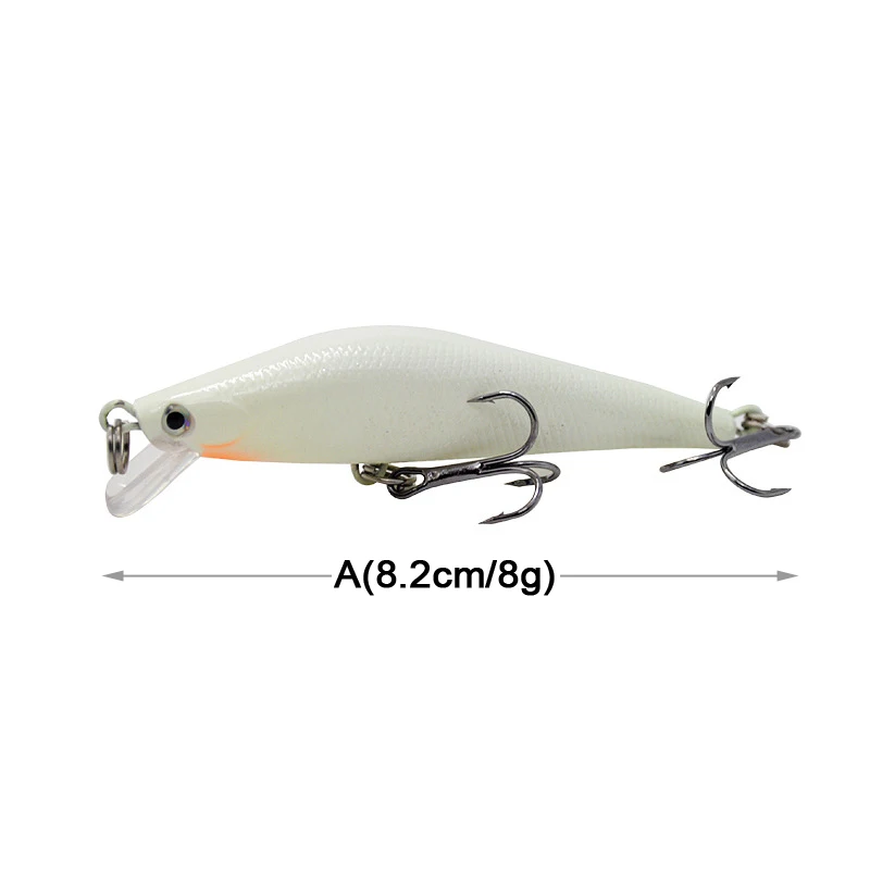 1pc x Luminous Minnow Hard Bait Artificial Bass Lures With Treble Hooks Crankbaits Pike Carp Pesca Fishing Tackle | Спорт и