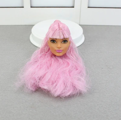 Редкий хороший макияж кукла голова игрушки части дети игровой дом DIY игрушка Девочка День рождения Рождественский подарок части игрушки синий фиолетовый красный волос