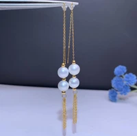 shilovem 18k yellow natural freshwater pearls drop earrings fine jewelry women trendy anniversary christmas gift myme6 56 588zz