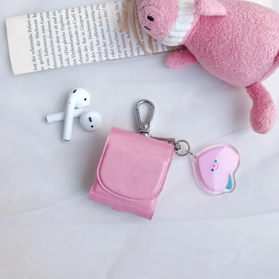 185 Кожаный чехол для наушников для Airpods 2, чехол, красная Роскошная вишневая крышка для Apple Air Pods, защитный чехол с кольцами для ключей, аксессуары, чехол - Цвет: 185