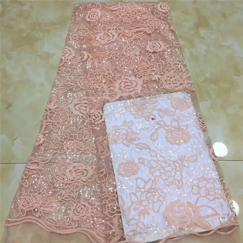 Sky blue Sequins Net Lace Fabric 2020 gold High Quality African Mesh Wedding Bride Dress Sewing Sequined Embroidered Material | Дом и сад