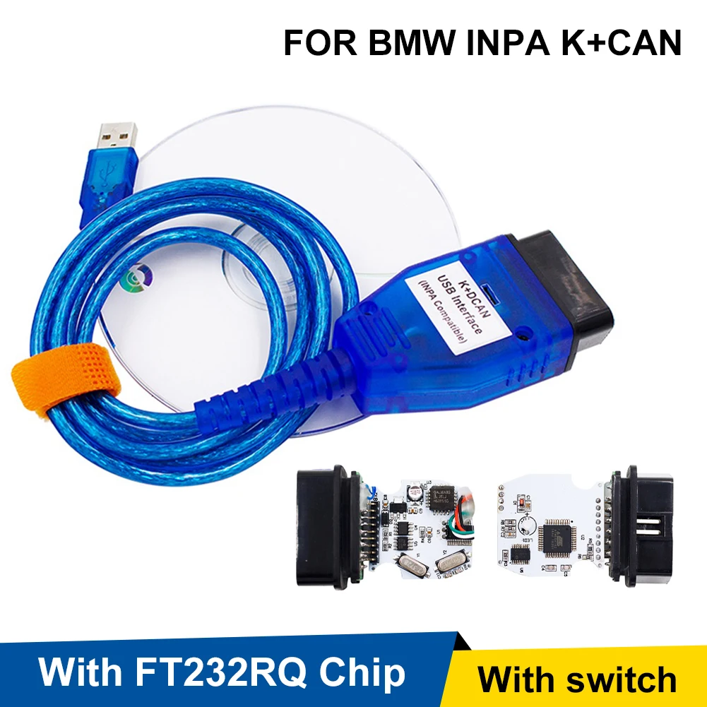 

Оптовая продажа, полный чип для BMW INPA K + CAN FT232RQ, чип USB, диагностический интерфейс INPA с переключателем для BMW, диагностические инструменты