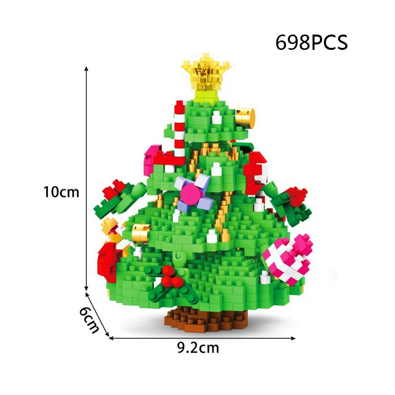 Новый конструктор для рождественской елки собранный микро Алмазный
