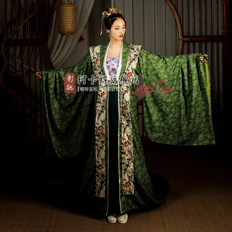 Hanfu женское платье для костюмированной вечеринки зеленое династии Сун китайская