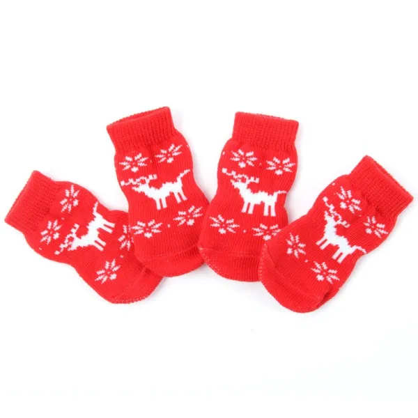 Носки для собак Обувь аксессуары Разноцветные носки нескользящая обувь кошек на