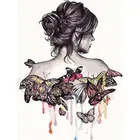 GATYZTORY Рамка Бабочка девушка фигура краска ing по номерам ручная краска ed масляная краска по номерам Акриловая Рисование на холсте Фото