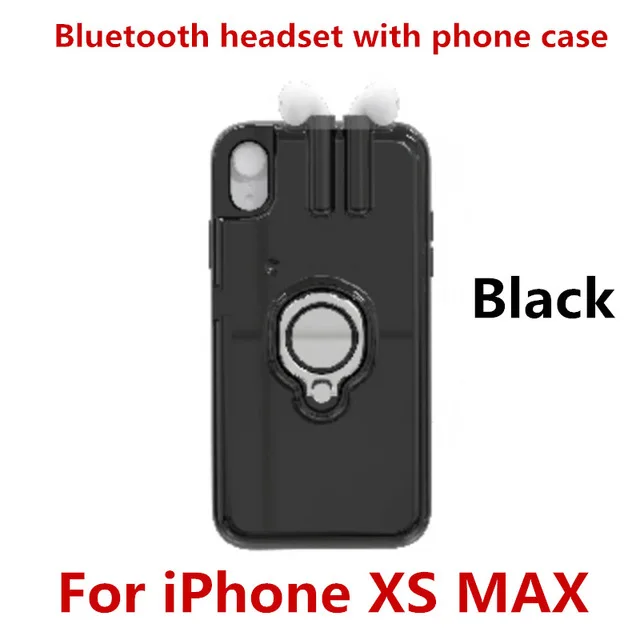 Black For iP XS MAX Модный беспроводной Bluetooth наушник чехол для телефона для iPhone 6 6x7 8 Plus Bluetooth ушной чехол для телефона s для iPhone XS MAX XR X Чехол - Цвет: Black For iP XS MAX