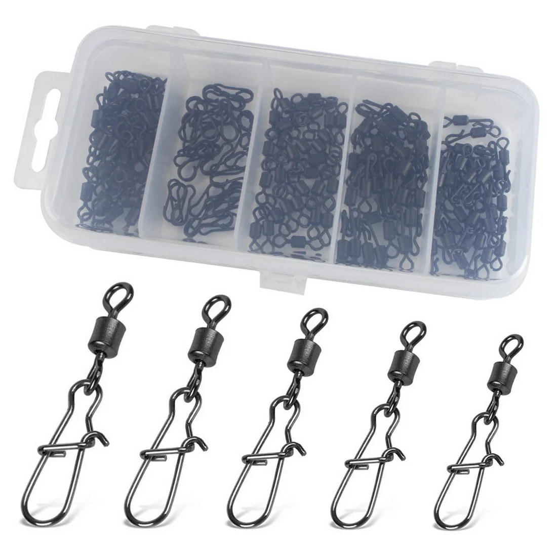 

Fishing Gear Set Connector 50/100pcs Fishing Swivels Interlock Pin Snap Rolling Swivel Fishhook Lure Fishing Hook Accessories