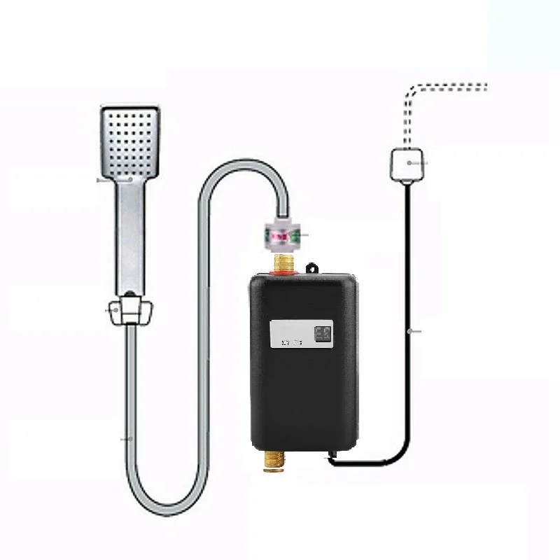 XY-FB,110/220V 3800W Tankless Electric Water Heater Bathroom Kitchen Instant Water Heater Temperature display Heating Shower