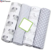 4 pcspack 100 cotton flannel receiving baby blanket soft baby muslin diapers newborn swaddle wrap muslin swaddle 7676 cm