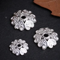 1pc 925 sterling silver carved flower beads charms flower caps for necklace bracelets connectors diy jewelry making components