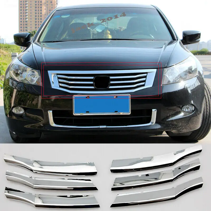 Car Front Bumper Grill Grille Cover Strip Trim For 2008 2009 2010 Honda Accord 8th