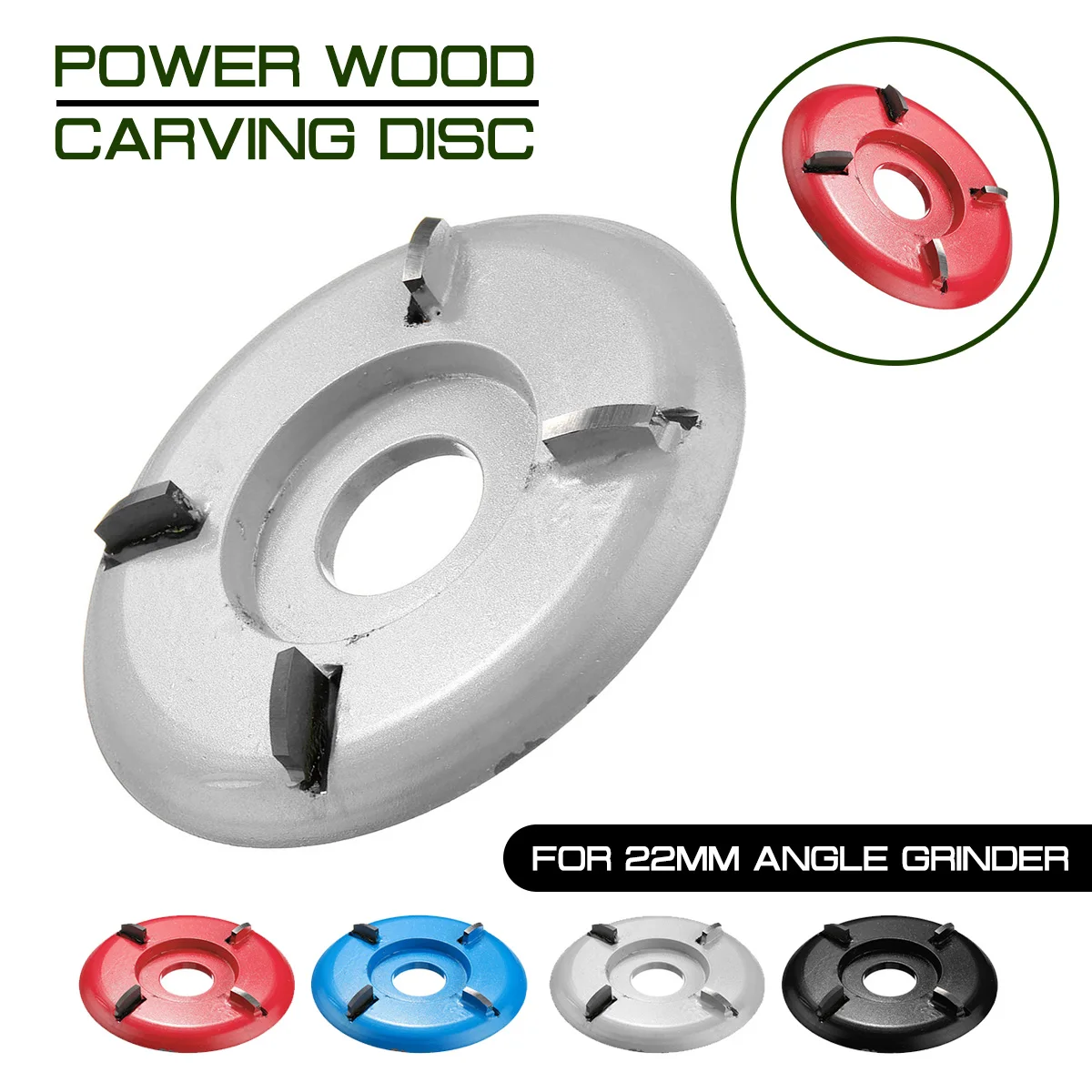 

For 22mm Angle Grinder Tool 90mm H22 Power Wood Carving Disc Milling Cutter Four-tooth Arc Woodworking Turbo Plane Disc Grinder