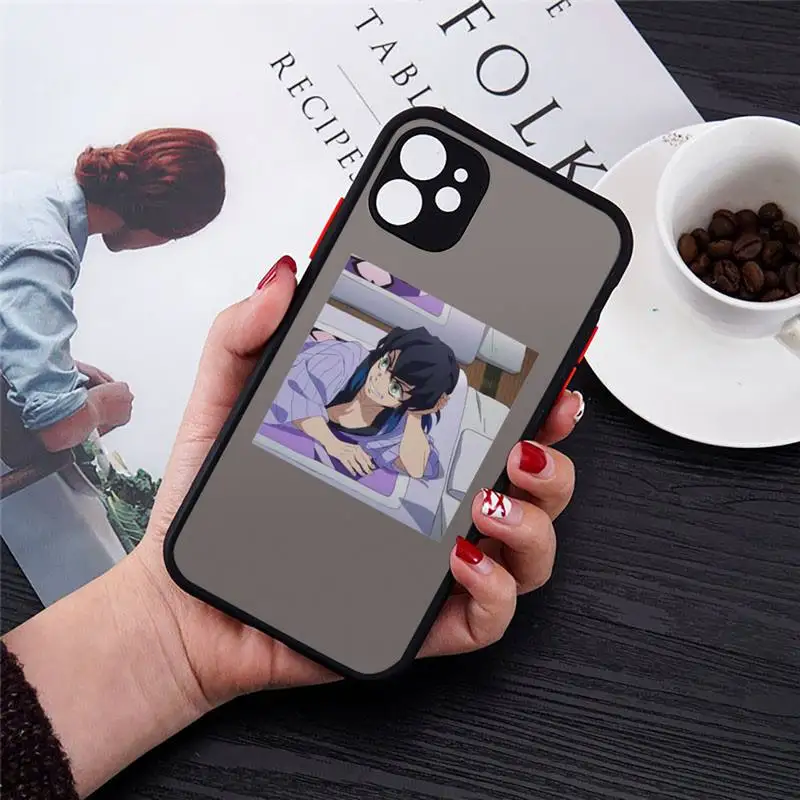 

Cute Japan Demon Slayer Phone Case matte transparent For iphone 7 8 11 12 plus mini x xs xr pro max cover