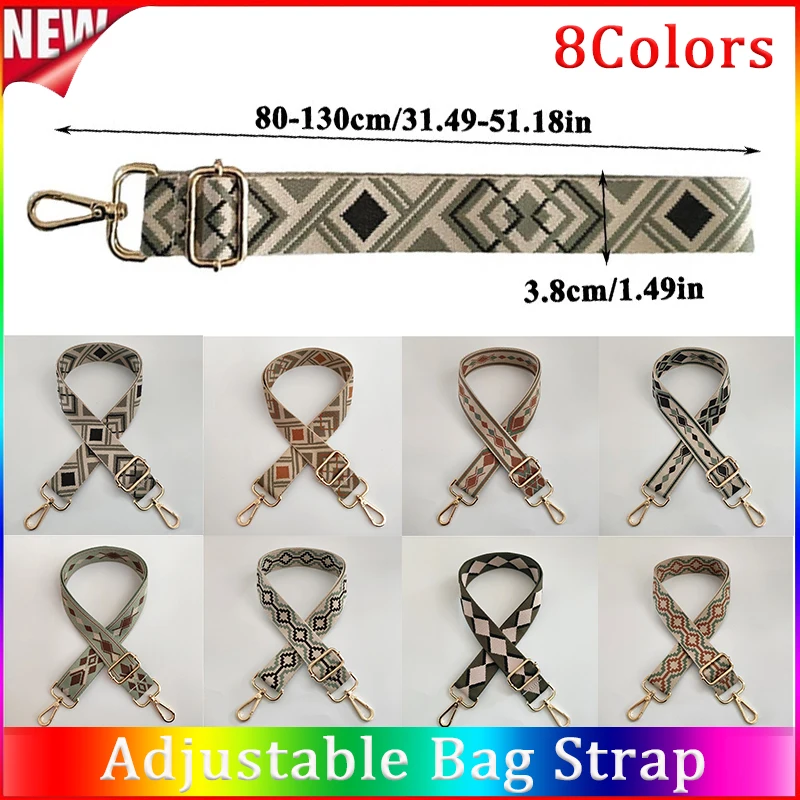 

Adjustable Bag Strap Fashion DIY O Bag Handbags Women Backpack Crossbody Jacquard Wide Nylon Bag Belt Bag Strap