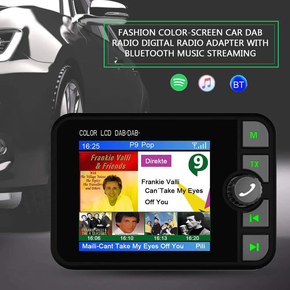 2,4 дюймов Автомобильный dab цифровой радио адаптер Bluetooth FM передатчик музыка MP3 плеер